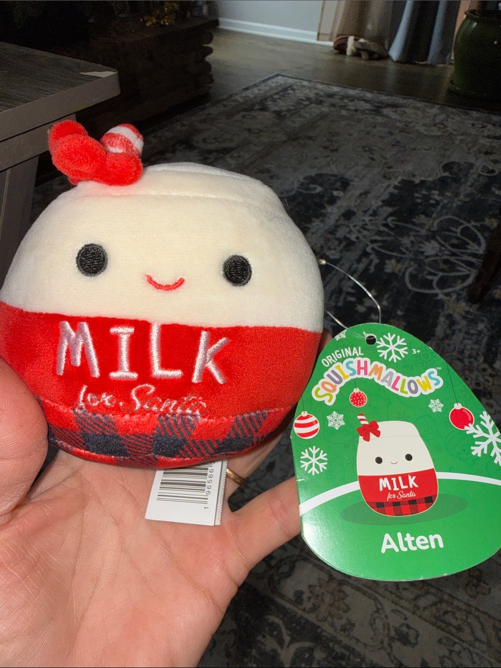 Squishmallows Alten Milk Plush - Red & White
